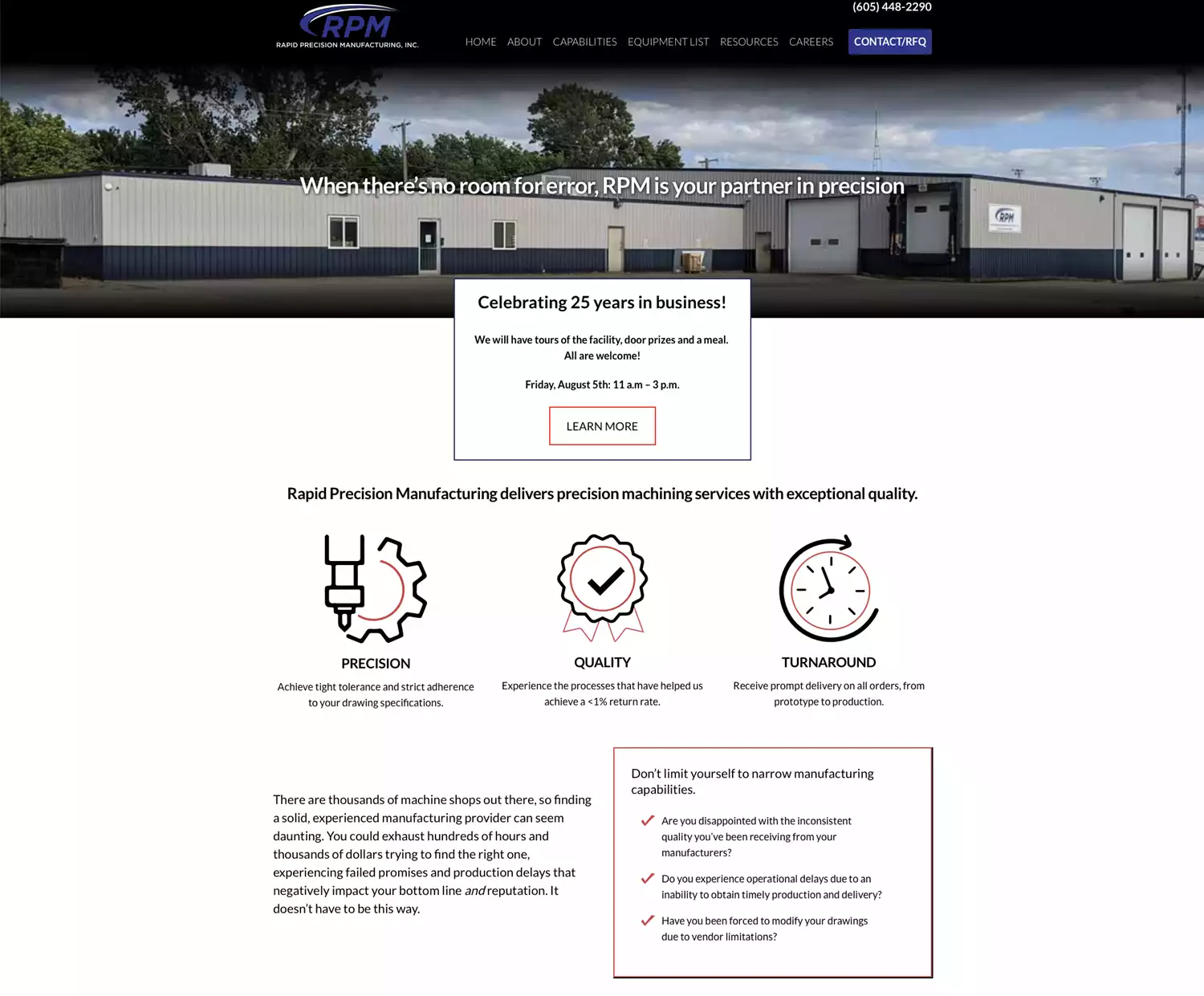 Rapid Precision Manufacturing–Our name says it all